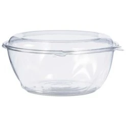 Dart Tamper-Resistant, Tamper-Evident Clear Bowls With Dome Lid, 64 Oz. - 100 Pcs