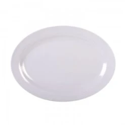 Thunder Group 2010TW Imperial White Melamine Oval Platter 9-7/8" X 7-1/4"