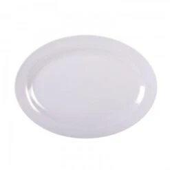 Thunder Group 2014TW Imperial White Melamine Oval Platter 14" X 10"