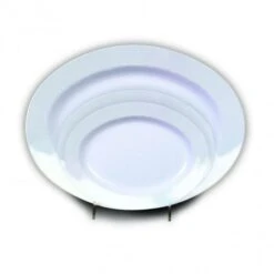 Thunder Group 2110TW Imperial White Melamine Oval Shaped Deep Platter 10" X 7-1/2"