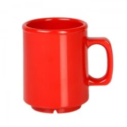 Thunder Group CR9010PR Pure Red Melamine Mug 8 Oz. - 1 Doz