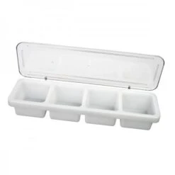 Thunder Group PLBC004P 4 Compartment Bar Caddy With Cover 18" X 5" X 3