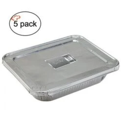 TigerChef Aluminum Full Size Foil Pans And Lids - 5 Sets