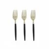 TigerChef Black And Gold Two Tone Plastic Mini Forks - 20 Pcs