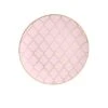 TigerChef Blush Plastic Appetizer Plate With Gold Lattice Pattern 7-1/4" - 10 Pcs