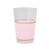 TigerChef Blush And Gold Band Plastic Cups 12 Oz. - 10 Pcs