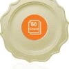 TigerChef Cream Scalloped Rim Disposable Dinner Plate 10", 60/Pack