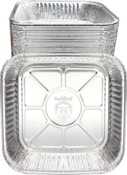TigerChef Disposable Aluminum Foil Square Baking Pans 8" X 8" - 30 Pcs