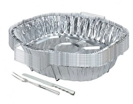 TigerChef Disposable Aluminum Oval Turkey Roasting Pan With Handle Rack Set 18" X 13" - 12 Pcs 1 TigerChef Disposable Aluminum Oval Turkey Roasting Pan With Handle Rack Set 18" X 13" - 12 Pcs
