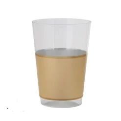 TigerChef Gold With Gold Rim Plastic Cups 12 Oz. - 10 Pcs