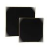TigerChef Black With Gold Trim Square Coupe Plastic Appetizer Plate 8" - 10 Pcs