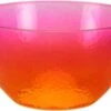 TigerChef Heavy Duty Neon Disposable Plastic Bowls Set, Pink And Orange, 60 Oz. - 4 Pcs