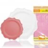 TigerChef Heavy Duty Pink And White Scalloped Rim Disposable Party Supplies Set With Tablecloth - Service For 24