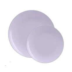 TigerChef Lavender With Gold Rim Plastic Dinner Plate 10-1/4" - 10 Pcs