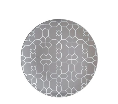 TigerChef Silver Geo Pattern Gray Plastic Appetizer Plate 7-1/4" - 10 Pcs 1 TigerChef Silver Geo Pattern Gray Plastic Appetizer Plate 7-1/4" - 10 Pcs