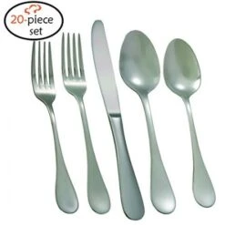 TigerChef Vela Satin 18/8, 20-Piece Flatware Set, Service For 4