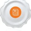 TigerChef White Scalloped Rim Disposable Appetizer Plates 8", 60/Pack