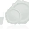 TigerChef White Scalloped Rim Disposable Party Supplies Set, Includes 10" Plates, 8" Plates And 9 Oz. Cups, Service For 96
