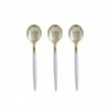 TigerChef White And Gold Two Tone Plastic Mini Spoons - 20 Pcs