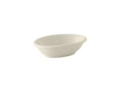 Tuxton BEK-0501 Eggshell Accessories Oval Fruit Dish 5 Oz. - 1 Doz