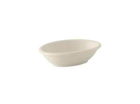 Tuxton BEK-0501 Eggshell Accessories Oval Fruit Dish 5 Oz. - 1 Doz 1 Tuxton BEK-0501 Eggshell Accessories Oval Fruit Dish 5 Oz. - 1 Doz