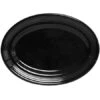 Tuxton CBH-116 Black Concentrix Oval Platter 11-1/2" X 8-3/8" - 1 Doz