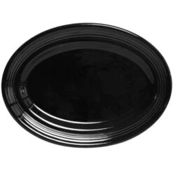 Tuxton CBH-116 Black Concentrix Oval Platter 11-1/2" X 8-3/8" - 1 Doz