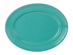 Tuxton CIH-136 Island Blue Concentrix Oval Platter 13-3/4" X 10-1/2" - 6 Pcs