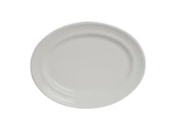 Tuxton CWH-096 White Concentrix Oval Platter 9-3/4" X 6-1/2" - 2 Doz