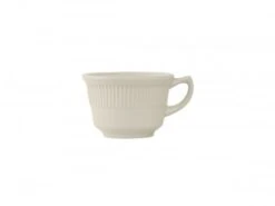 Tuxton HEF-070 Hampshire Embossed China Short Cup 7 Oz. - 3 Doz