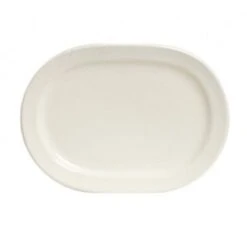 Tuxton YEH-102 Monterey Embossed China Racetrack Platter 10-3/8" X 7-1/2" - 2 Doz