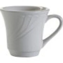 Tuxton YPF-070 Sonoma Embossed China Tall Cup 6 Oz. - 3 Doz