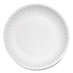 Uncoated White Paper Plates, 6", Bulk Pack, 1000/Carton