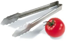 Vollrath 4781210 Jacob's Pride Heavy-Duty One Piece Stainless Steel Scalloped Utility Tongs 12"