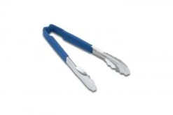Vollrath 4781230 Jacob's Pride Stainless Steel Scalloped Tongs With Blue Coated Kool-Touch Handle 12"