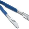 Vollrath 4781630 Jacob's Pride Stainless Steel Scalloped Tongs With Blue Coated Kool Touch Handle 16"
