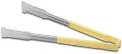 Vollrath 4790950 Jacob's Pride Stainless Steel VersaGrip Tongs With Yellow Coated Kool-Touch Handle 9-1/2"