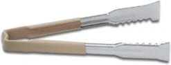 Vollrath 4790960 Jacob's Pride Stainless Steel VersaGrip Tongs With Tan Coated Kool-Touch Handle 9-1/2"