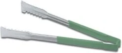 Vollrath 4790970 Jacob's Pride Stainless Steel VersaGrip Tongs With Green Coated Kool Touch Handle 9-1/2"