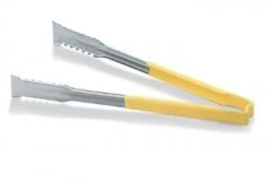 Vollrath 4791250 Jacob's Pride Stainless Steel VersaGrip Tongs With Yellow Coated Kool-Touch Handle 12"
