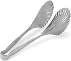 Vollrath 48427 Silverplated Stainless Steel Scalloped Tongs 10"