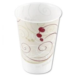 Dart Waxed Paper Cold Cups, Beige/White, 7 Oz. Symphony Design - 2000 Pcs