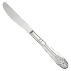 Winco 0031-18 Peacock Extra Heavy Weight Stainless Steel European Table Knife - 1 Doz
