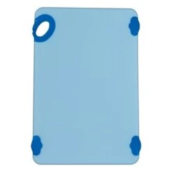 Winco CBK-1218BU Blue StatikBoard Plastic Cutting Board With Hook, 12" X 18" X 1/2"