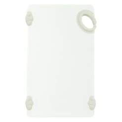 Winco CBN-610WT White StatikBoard Plastic Cutting Board With Hook, 6" X 10" X 1/2"