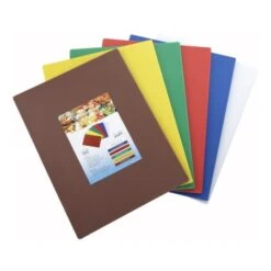 Winco CBST-1218 Plastic Cutting Boards, Set Of 6 Colors 12" X 18"