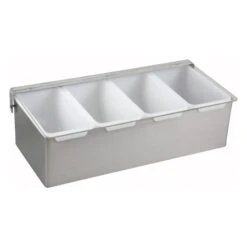 Winco CDP-4 4 Compartment Stainless Steel Condiment Dispenser