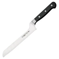 Winco KFP-83 Offset Stainless Steel Bread Knife 8"