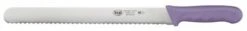 Winco KWP-121P Allergen Free Wavy Edge Bread Knife With Purple Handle 12"