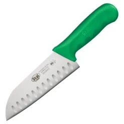Winco KWP-70G Santoku Knife With Green Handle 7"